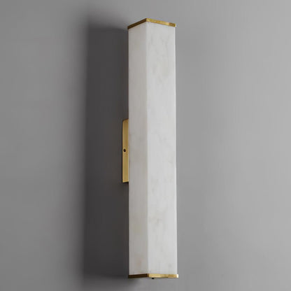 Cuboid Alabaster Wall Light with Brass Frame and LED