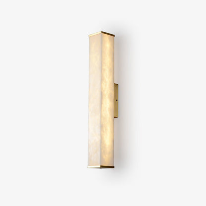 Cuboid Alabaster Wall Light with Brass Frame and LED