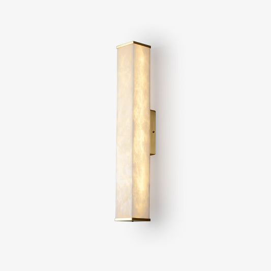 Cuboid Alabaster Wall Light with Brass Frame and LED