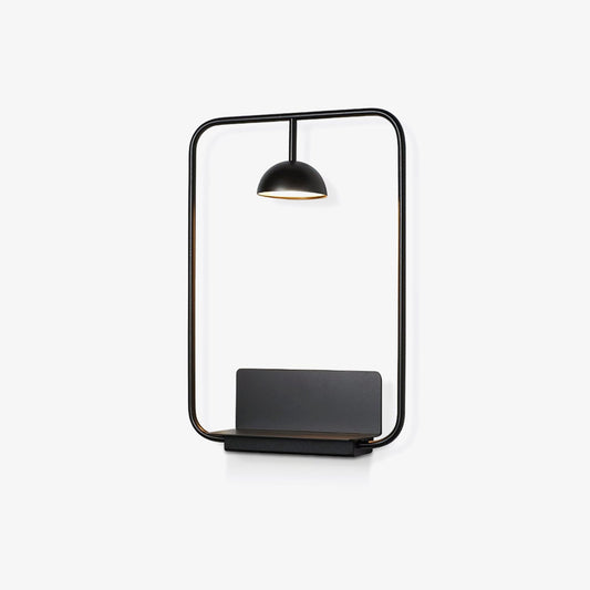 Cupolina Wall Lamp LED Sconce with Shelf Black Orange