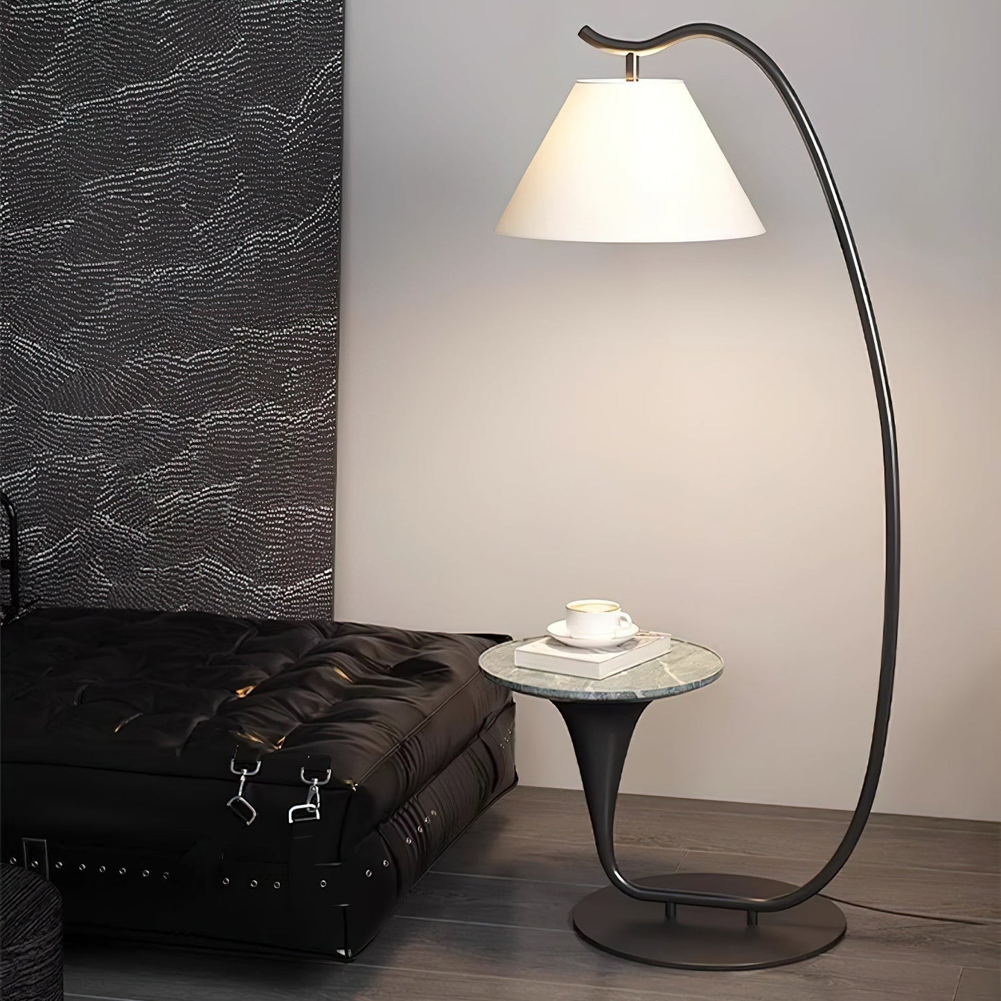 Curvature Floor Lamp with Table LED Indoor Lighting