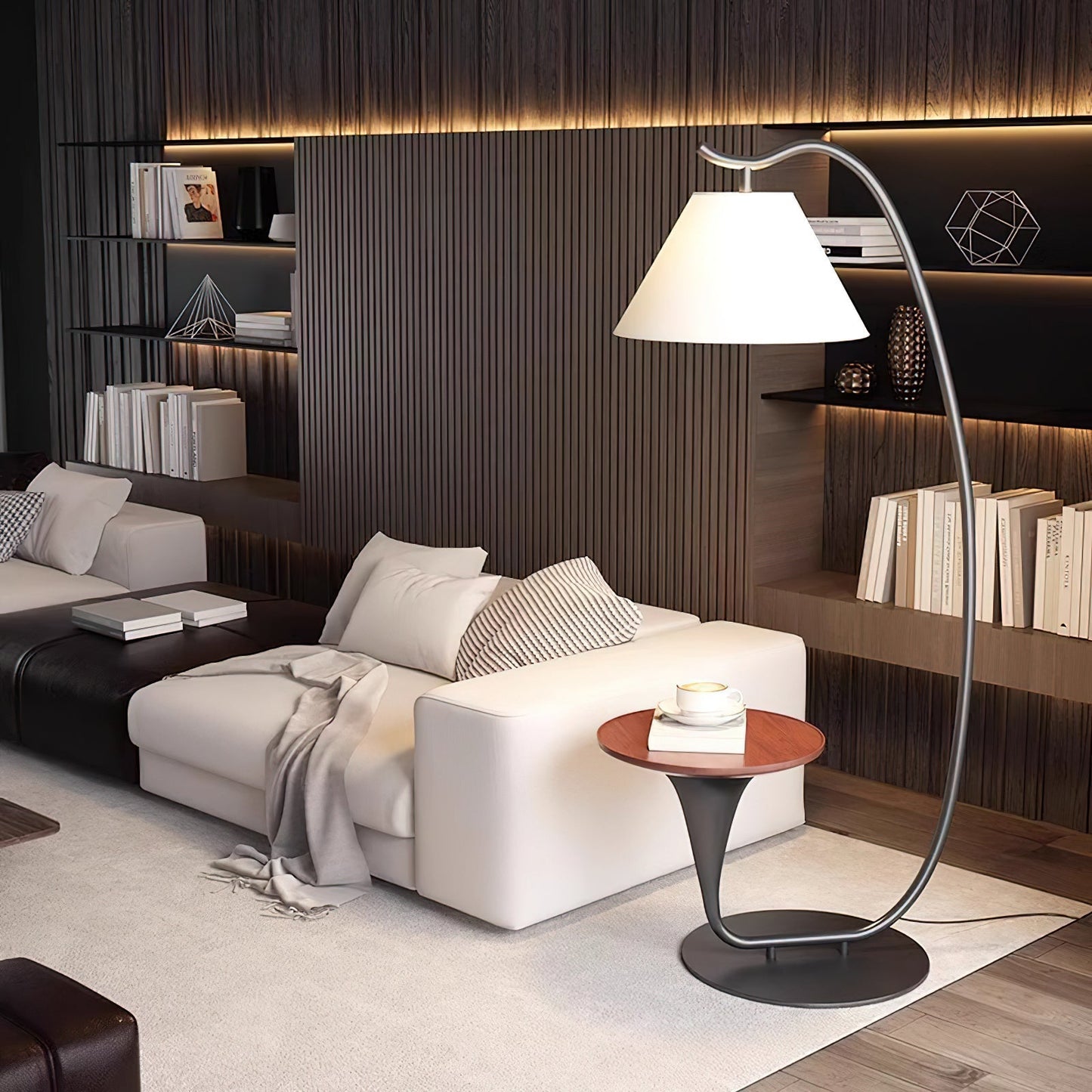 Curvature Floor Lamp with Table LED Indoor Lighting