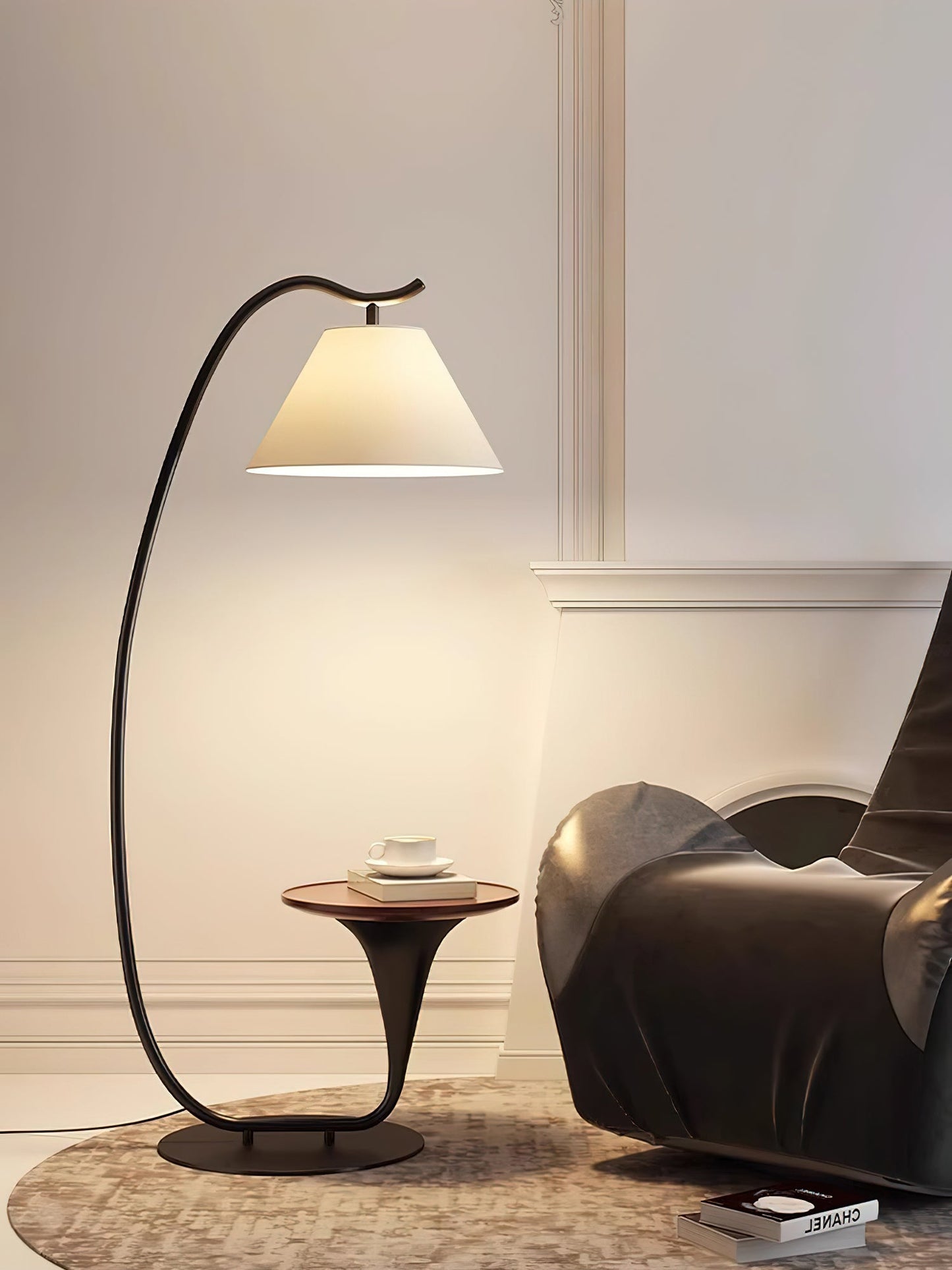 Curvature Floor Lamp with Table LED Indoor Lighting