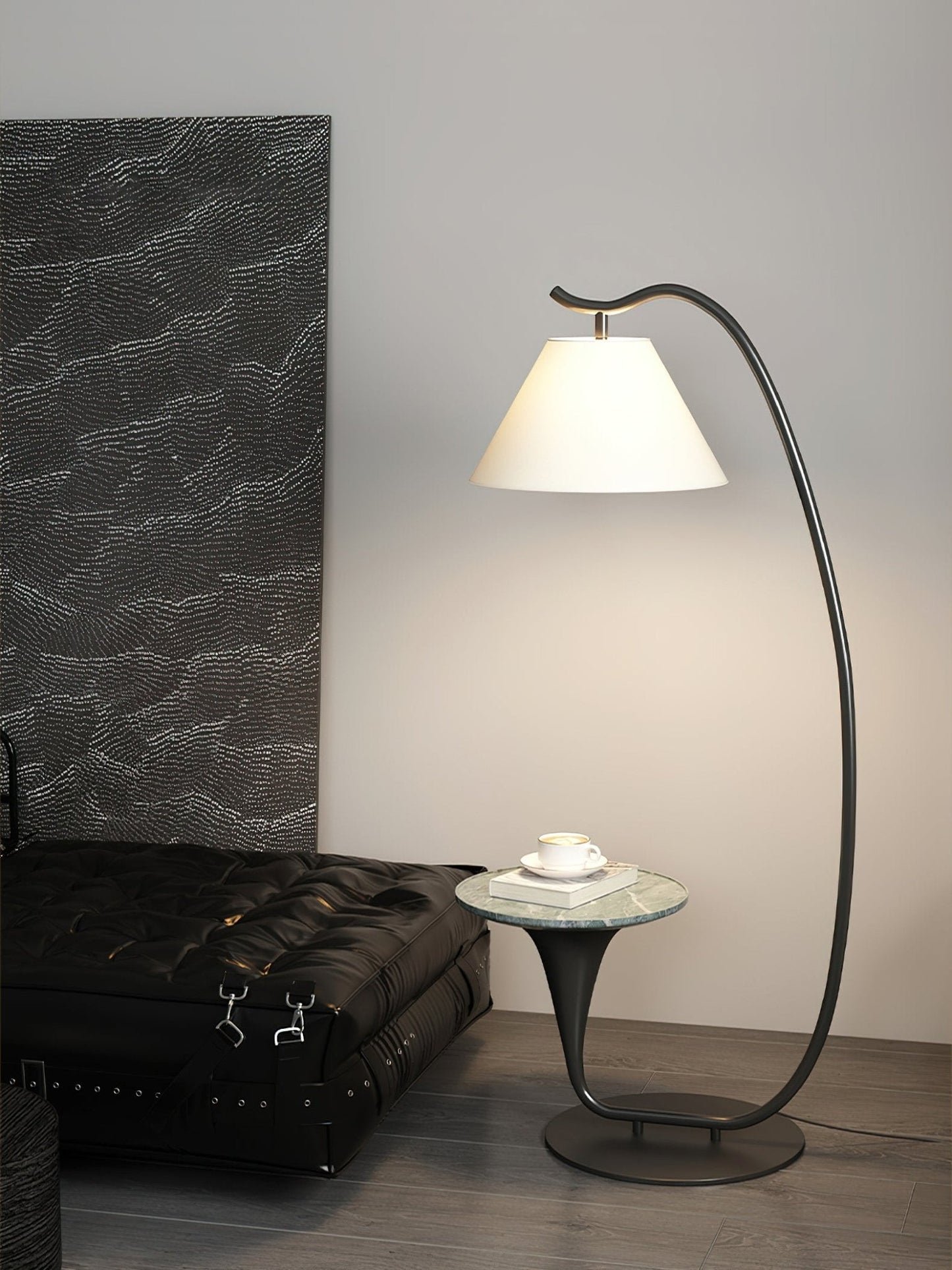 Curvature Floor Lamp with Table LED Indoor Lighting