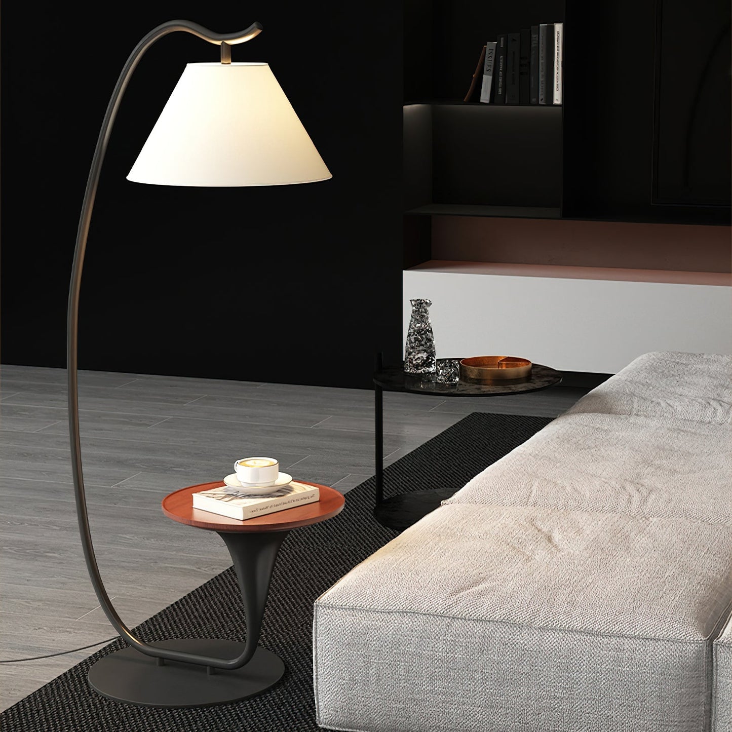 Curvature Floor Lamp with Table LED Indoor Lighting