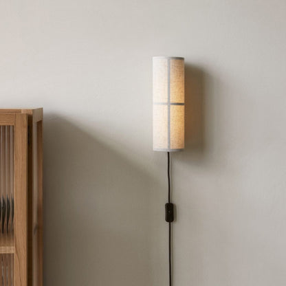 Cylinder Fabric Plug-in Wall Lamp with Metal Frame - LED