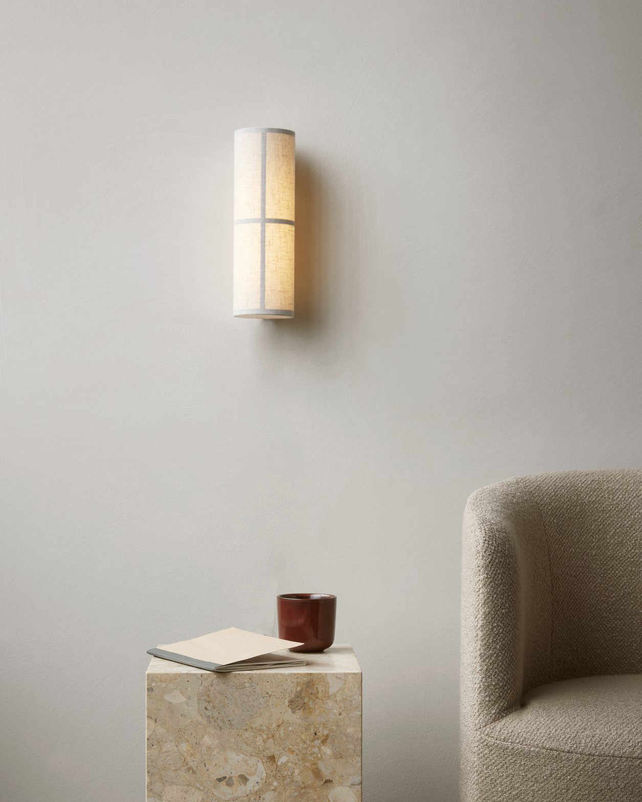 Cylinder Fabric Wall Lamp with LED Shade - Indoor Lighting