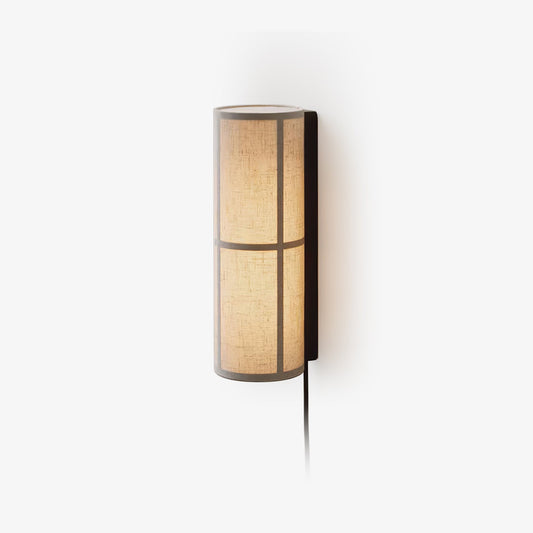 Cylinder Fabric Plug-in Wall Lamp with Metal Frame - LED