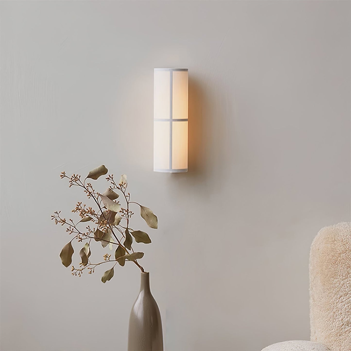 Cylinder Fabric Wall Lamp with LED Shade - Indoor Lighting
