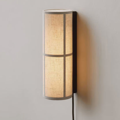 Cylinder Fabric Plug-in Wall Lamp with Metal Frame - LED