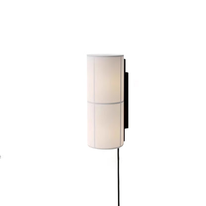 Cylinder Fabric Plug-in Wall Lamp with Metal Frame - LED