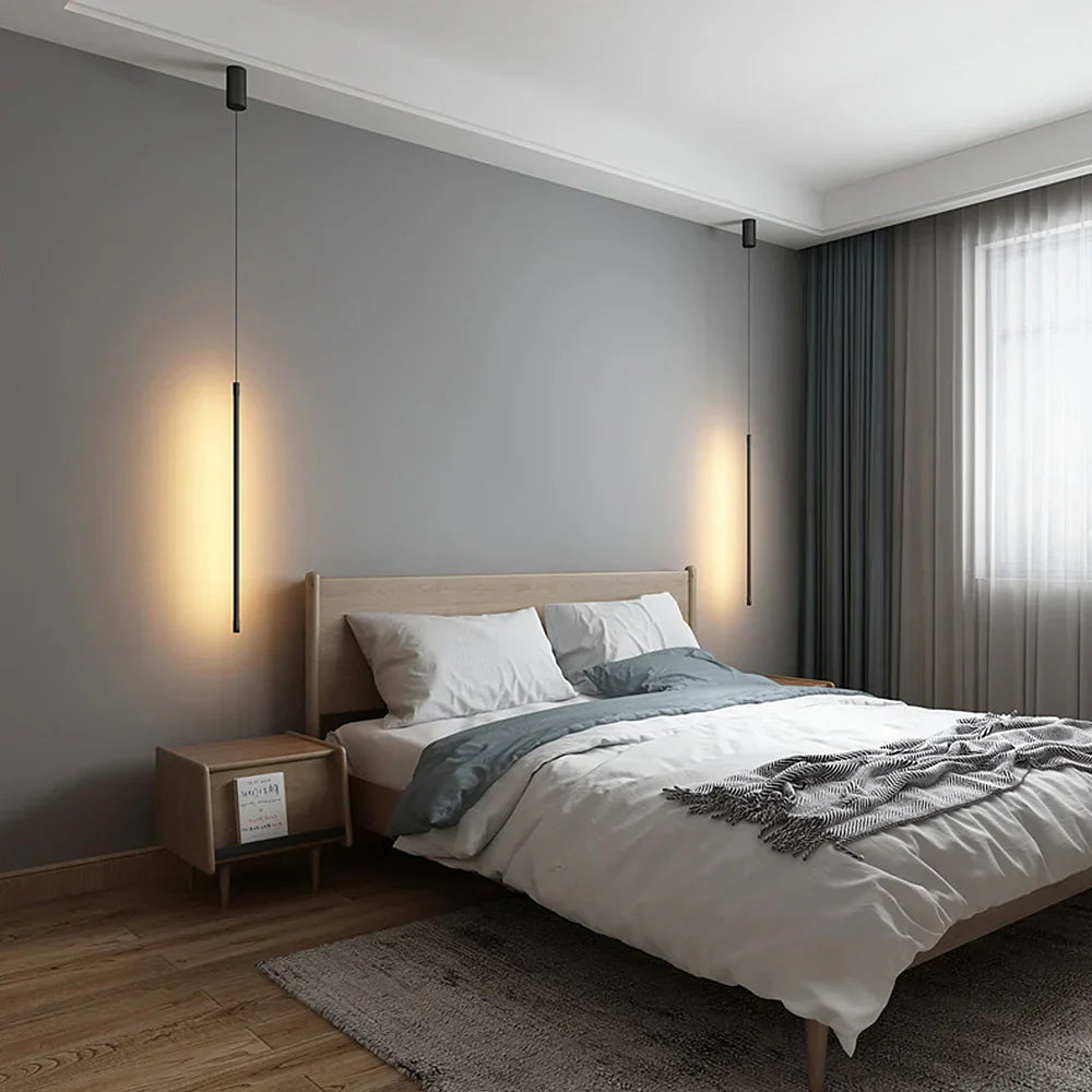 Contemporary Minimalist Long Energy-Efficient LED Luxury Pendant Light made of Aluminum