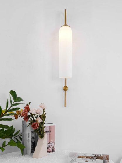 Modern Glass Wall Lamp Sconce - LED, Black & Gold Finish
