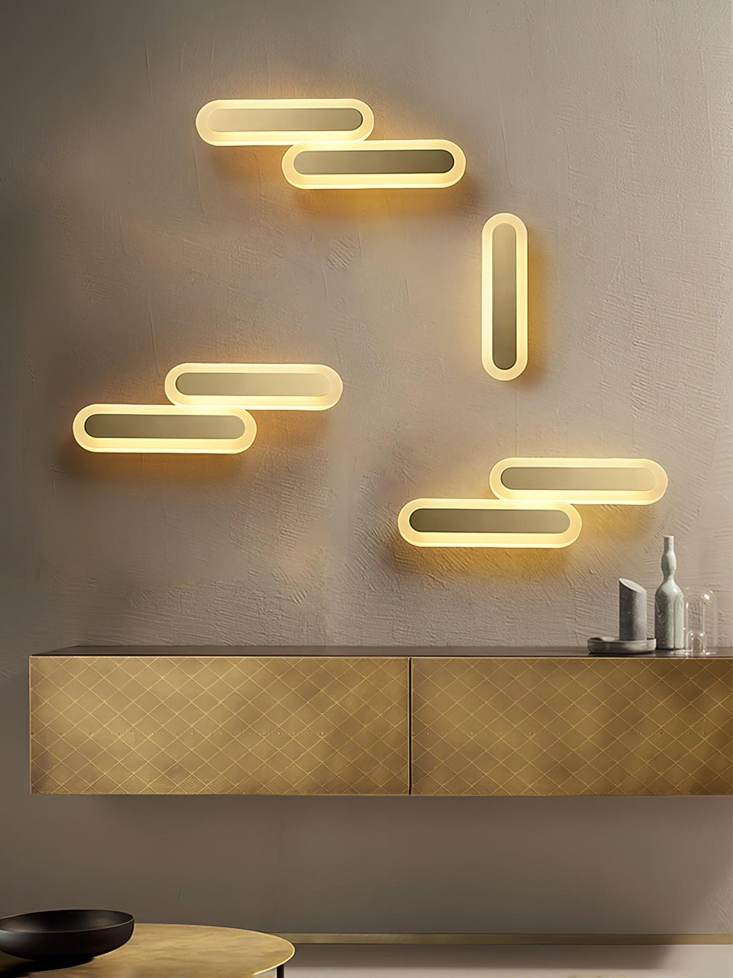 Daba Wall Lamp LED Brass Indoor Lighting Set of 2