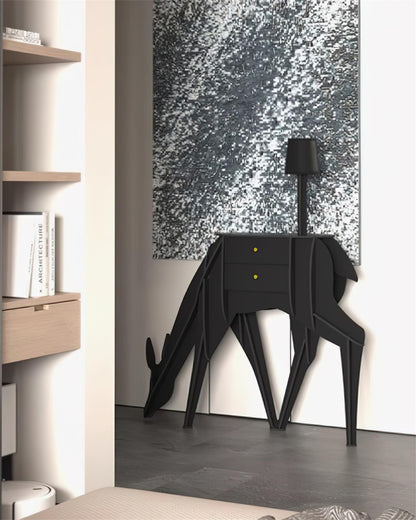 Deer Art Floor Lamp with LED Light and Storage Drawers