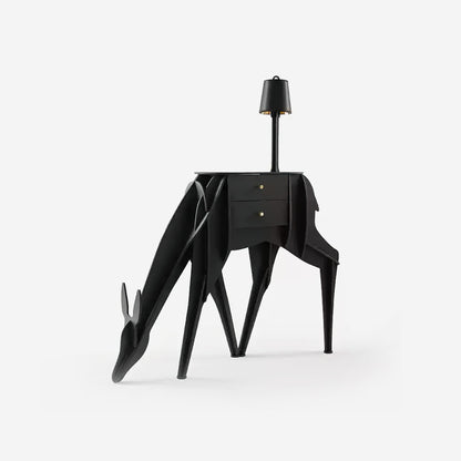 Deer Art Floor Lamp with LED Light and Storage Drawers