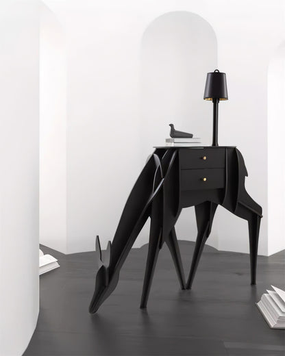 Deer Art Floor Lamp with LED Light and Storage Drawers