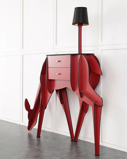 Deer Art Floor Lamp with LED Light and Storage Drawers