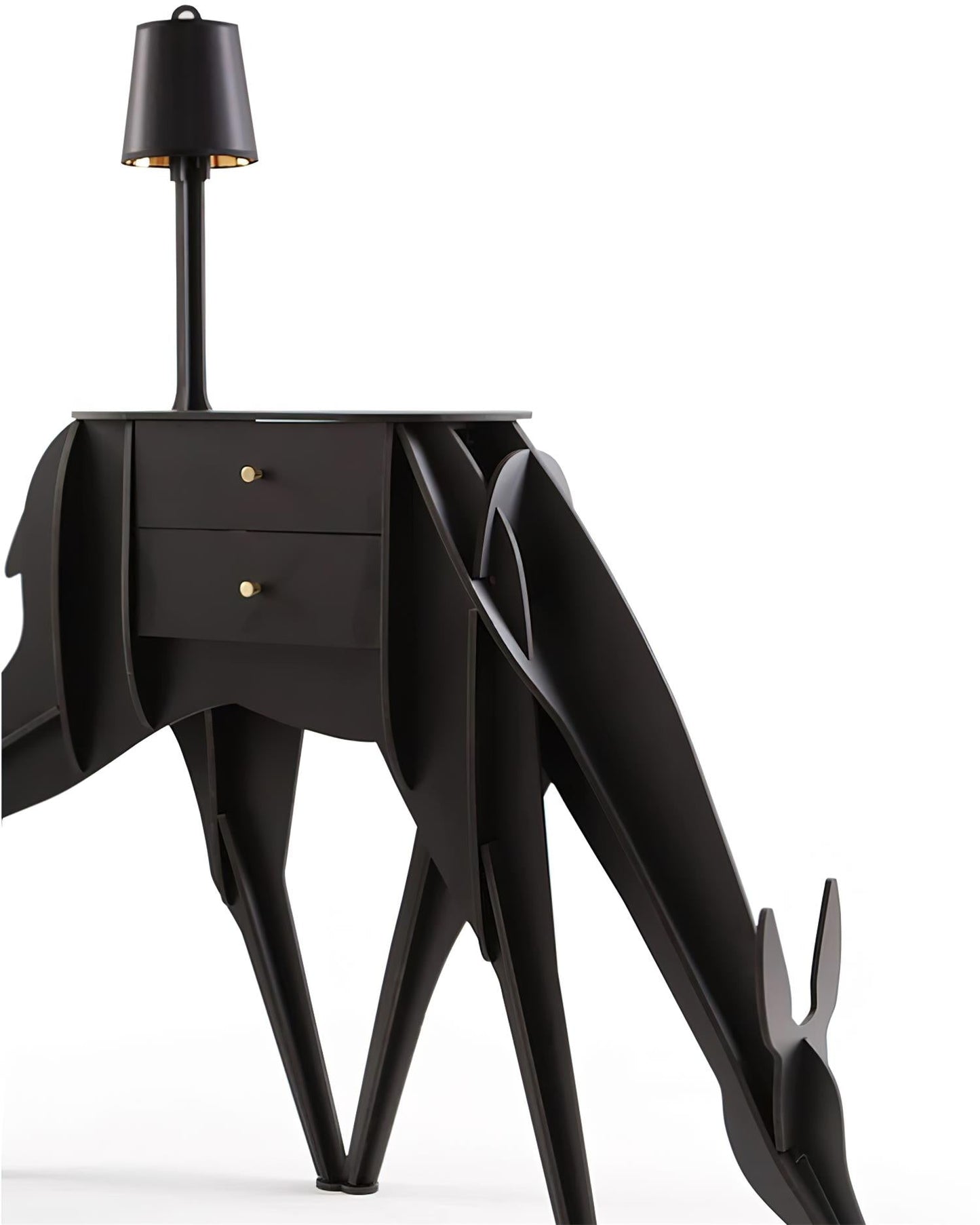 Deer Art Floor Lamp with LED Light and Storage Drawers
