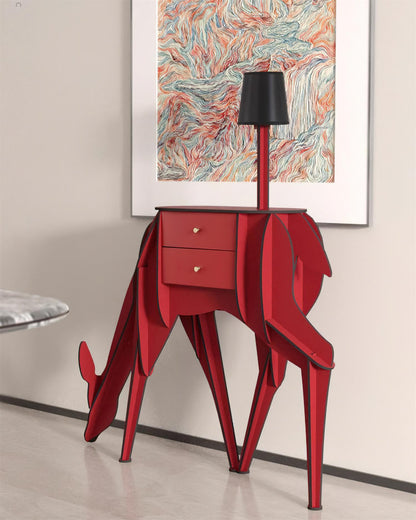 Deer Art Floor Lamp with LED Light and Storage Drawers
