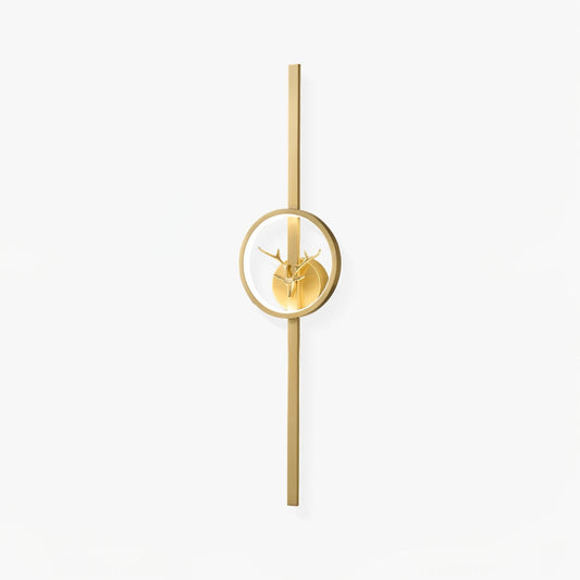Deer Brass Wall Lamp with Integrated LED for Indoor Use