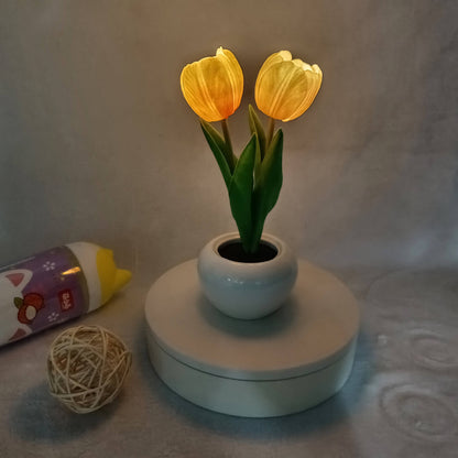 Modern Creative Simulation Tulip Peony LED Table Lamp
