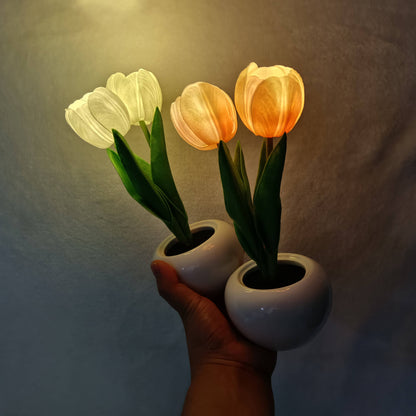 Modern Creative Simulation Tulip Peony LED Table Lamp