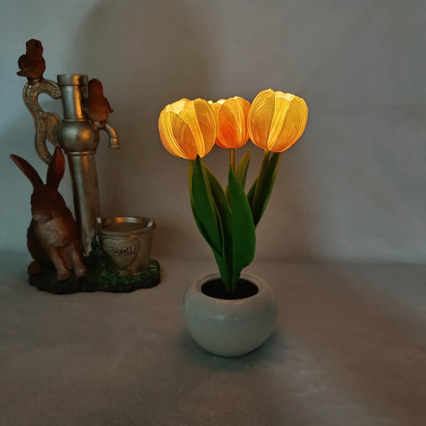 Modern Creative Simulation Tulip Peony LED Table Lamp