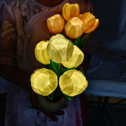 Modern Creative Simulation Tulip Peony LED Table Lamp
