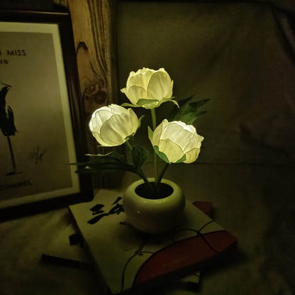 Modern Creative Simulation Tulip Peony LED Table Lamp