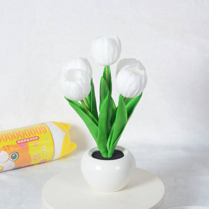 Modern Creative Simulation Tulip Peony LED Table Lamp