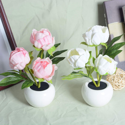 Modern Creative Simulation Tulip Peony LED Table Lamp