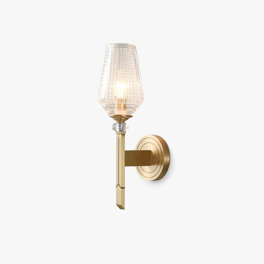 Devora Brass Wall Lamp with Clear Glass Shade, Indoor Lighting