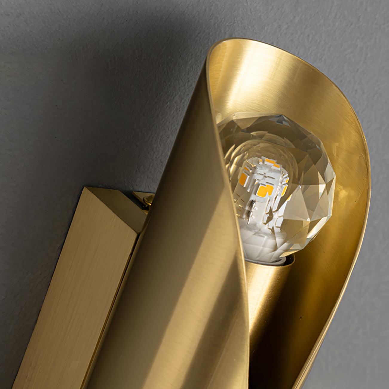 Diamonds Brass Wall Lamp with LED Bulb, Adjustable Design