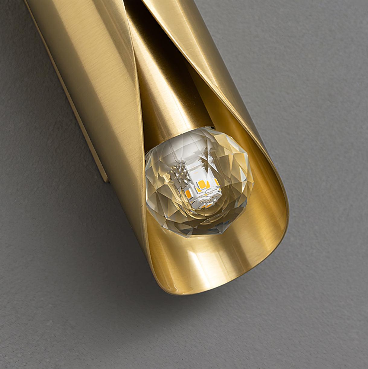 Diamonds Brass Wall Lamp with LED Bulb, Adjustable Design