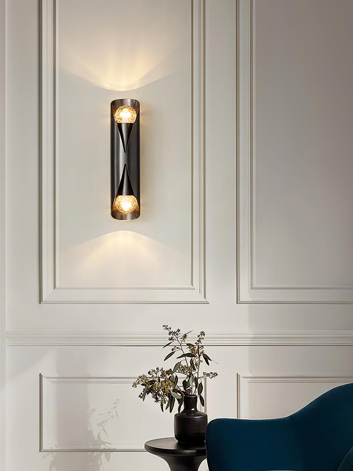Diamonds Brass Wall Lamp with LED Bulb, Adjustable Design