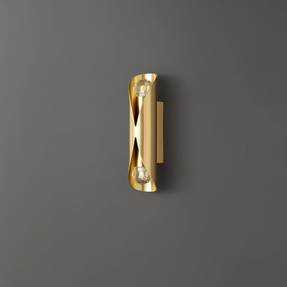 Diamonds Brass Wall Lamp with LED Bulb, Adjustable Design