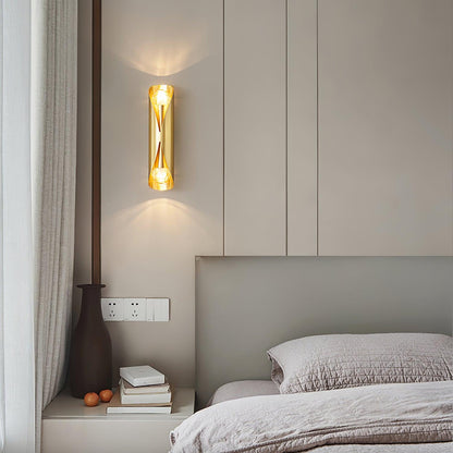 Diamonds Brass Wall Lamp with LED Bulb, Adjustable Design
