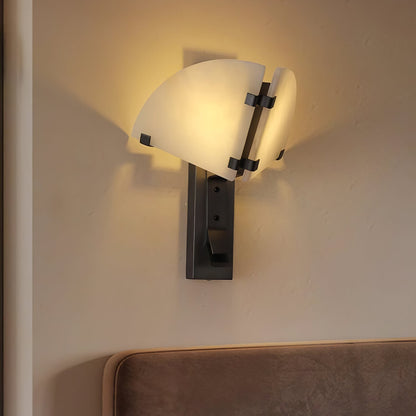 Dione Alabaster Wall Light - LED Indoor Fixture, Black & White