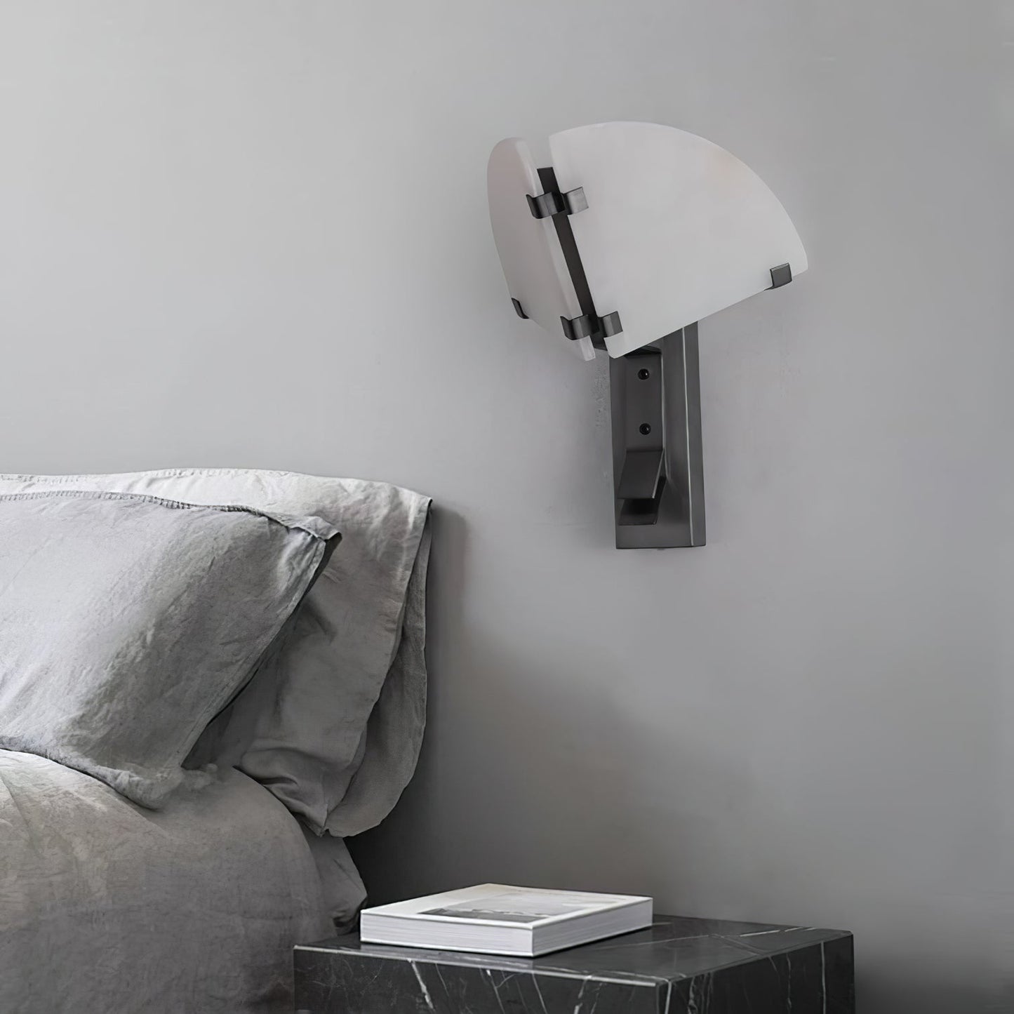 Dione Alabaster Wall Light - LED Indoor Fixture, Black & White