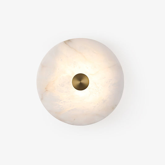 Disc Shaped Alabaster Wall Light with Integrated LED