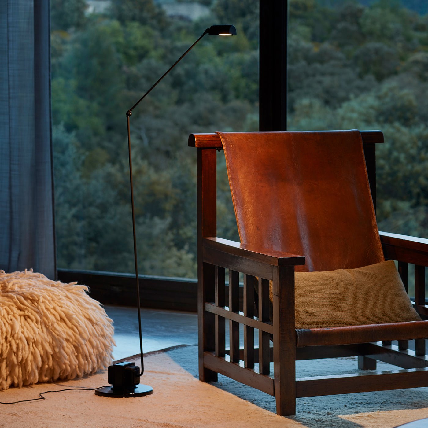 Dynamo Floor Lamp with LED Light and Adjustable Arms