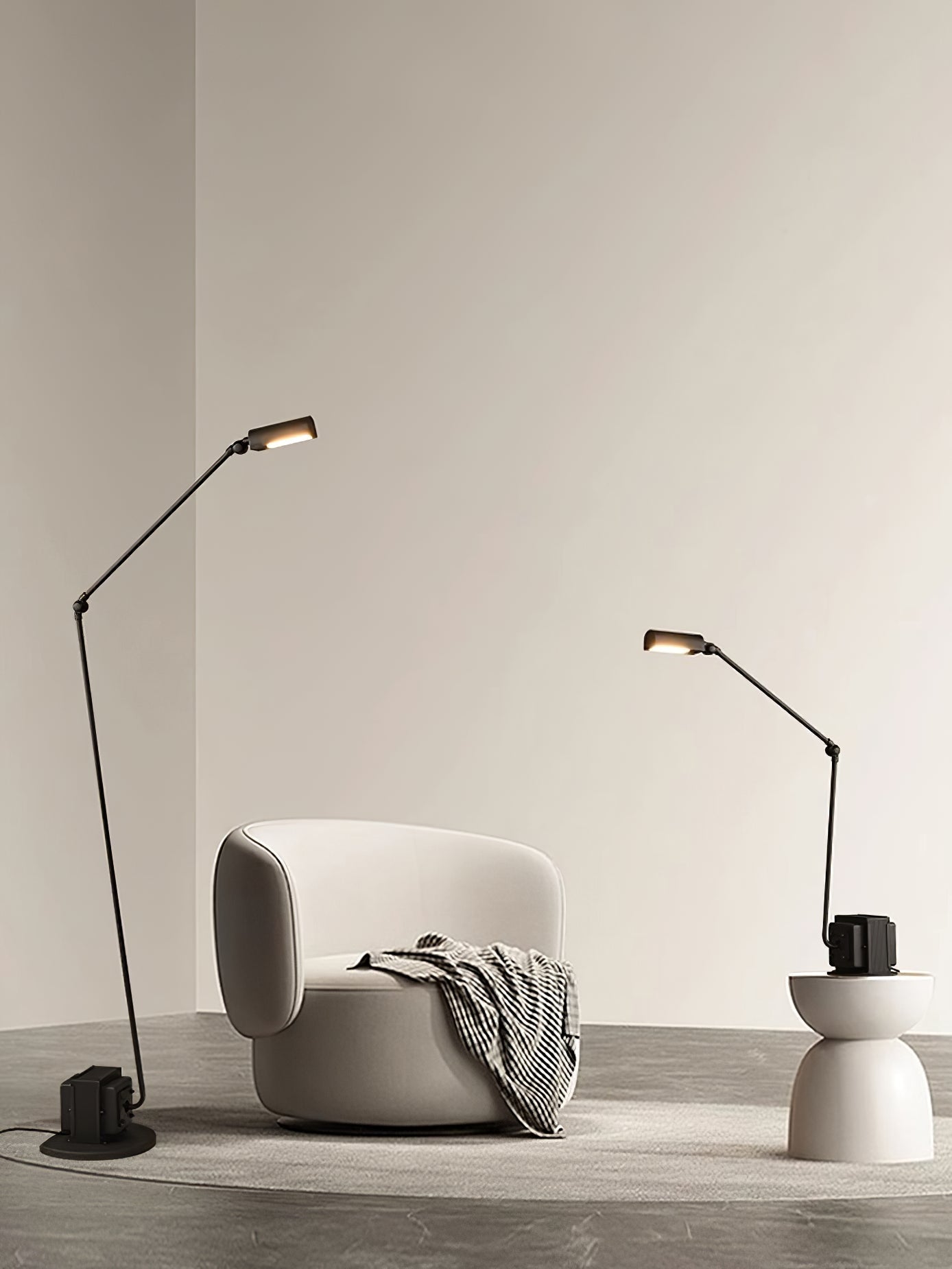 Dynamo Floor Lamp with LED Light and Adjustable Arms