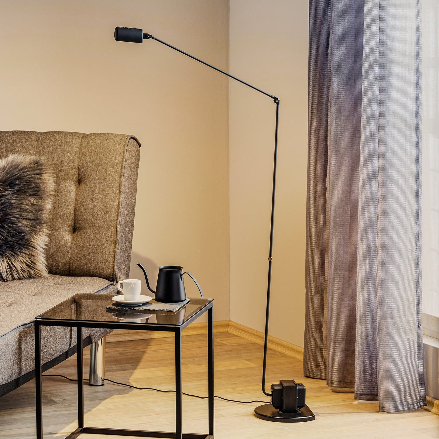 Dynamo Floor Lamp with LED Light and Adjustable Arms