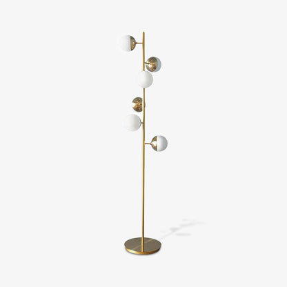 Doppler LED Tree Lamp - Modern Gold Floor Light with Glass Globes