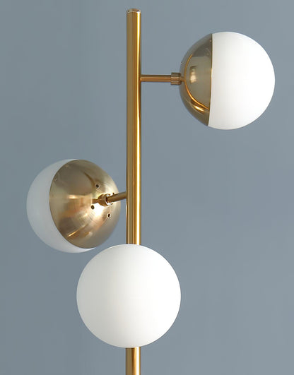 Doppler LED Tree Lamp - Modern Gold Floor Light with Glass Globes