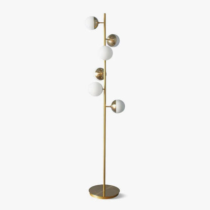 Doppler LED Tree Lamp - Modern Gold Floor Light with Glass Globes
