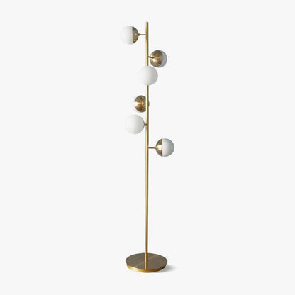 Doppler LED Tree Lamp - Modern Gold Floor Light with Glass Globes