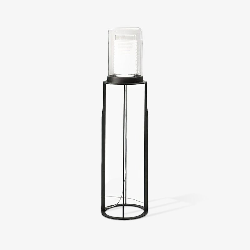Dual Cylinder Glass Floor Lamp with LED Light, Black