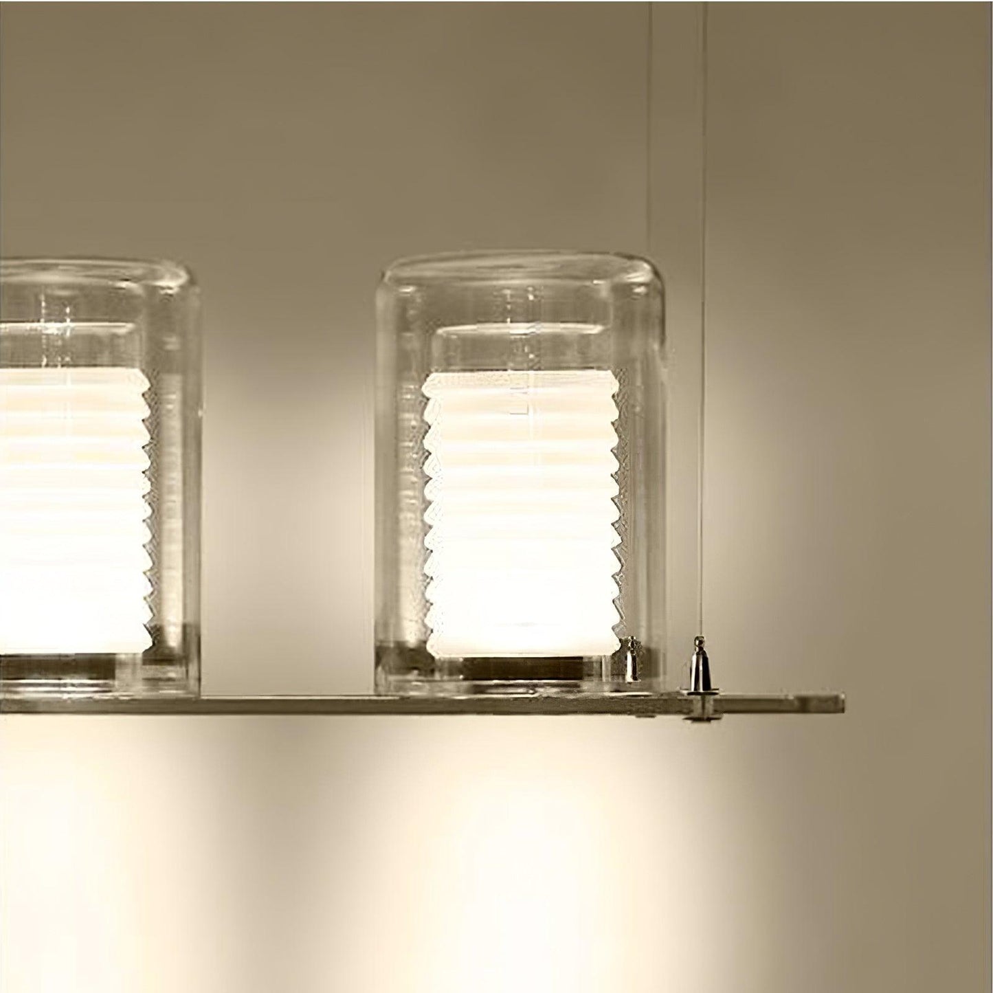 Dual Cylinder Glass Floor Lamp with LED Light, Black